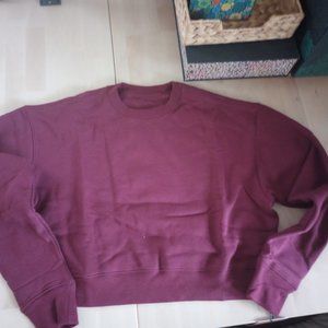 Girlfriend Collective Wine 50/50 Cropped Sweatshirt